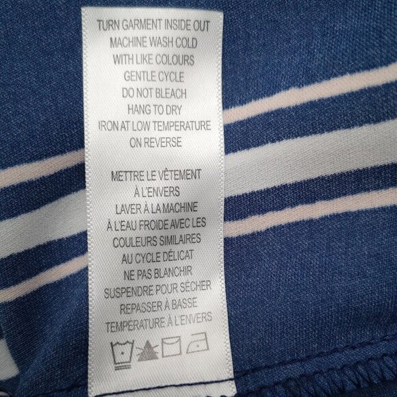 Ricki's Ladies Size 2 Navy/White/Salmon Striped Sleeveless Button Front Dress - Picture 5 of 9